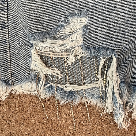 Insane Gene Rhinestone Fringe Cut Off Shorts - Picture 11 of 14